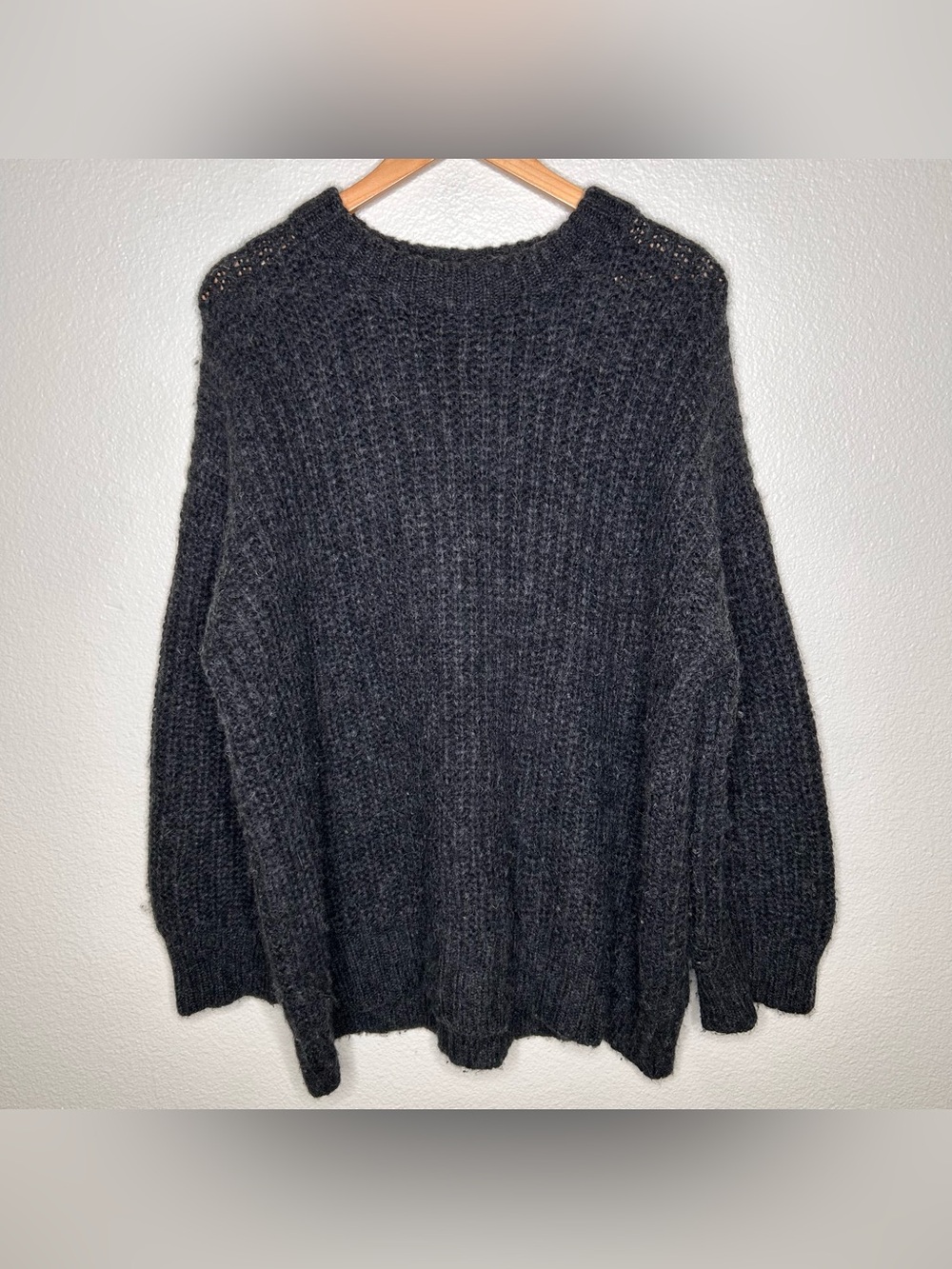 Jenni Kayne Fisherman Cocoon Crewneck grey extra small